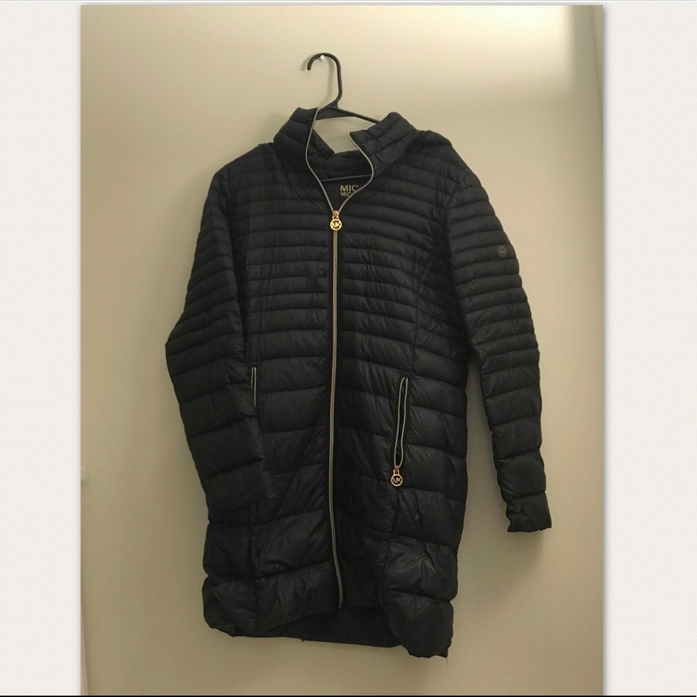 Michael Kors Medium Length Hooded Black Puffer
